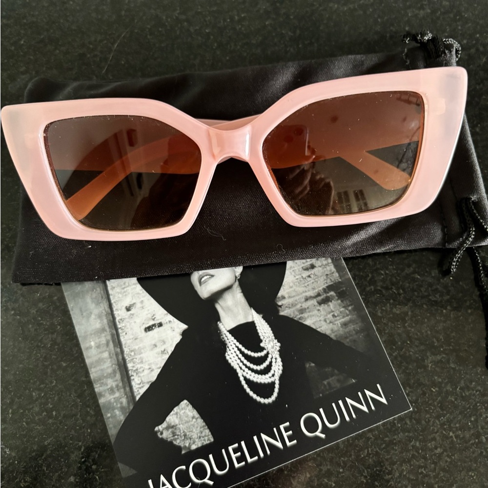 Jacqueline Quinn Pink Cat-Eye Sunglasses with Brown Lenses